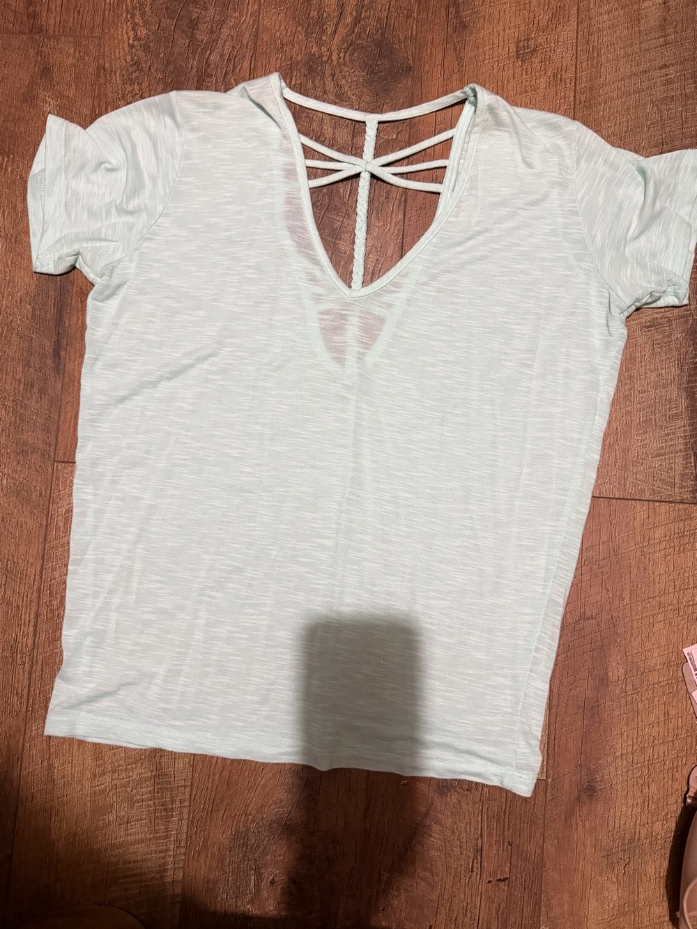Daytrip Light Mint Strappy V-Neck Short Sleeve Top